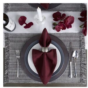 Variegated Tabletop Collection, Placemat Set3x19, 6 Placemat Set, 13x19" Gray